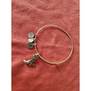 Alex and Ani Bracelet With Cowboy Boot Charm.  Color Is Rose Gold